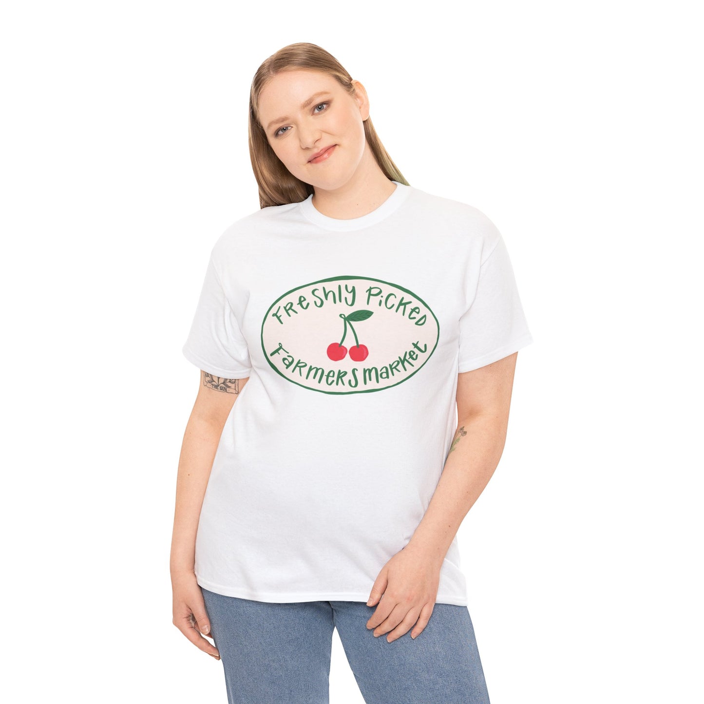 Freshly Picked Farmers Market Graphic T Shirt Retro Men's Heavy Cotton Tee