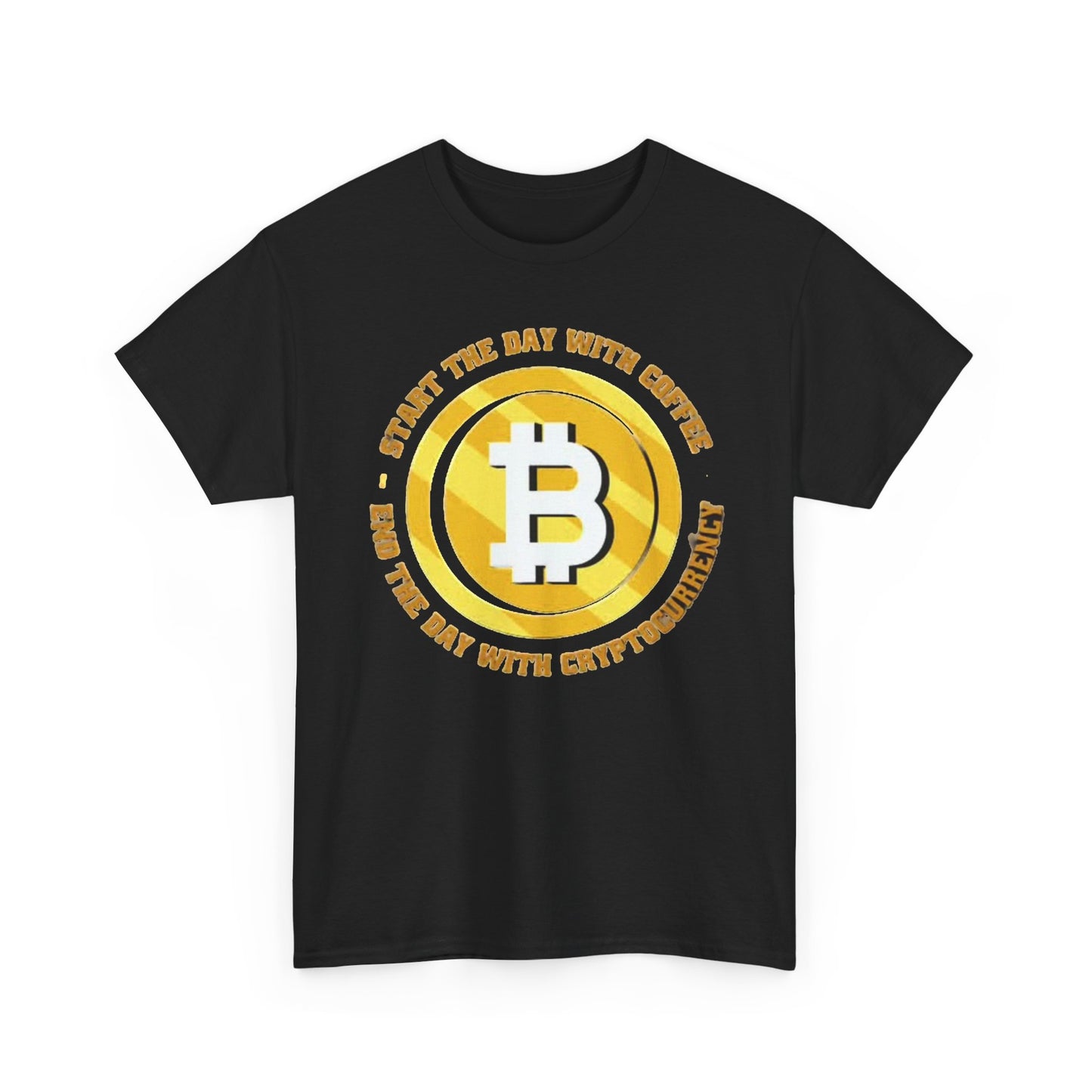 Crypto And Coffee Graphic T Shirt Funny Graphic Bitcoin Unisex Heavy Cotton Tee