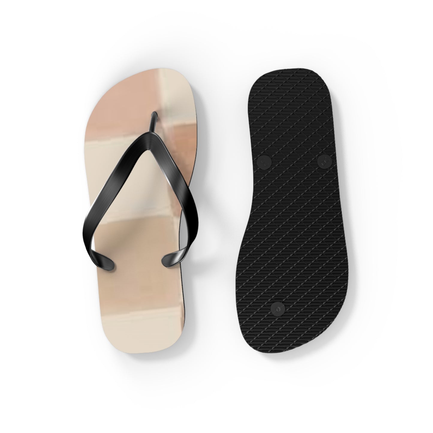 Tan Checkered Sandals, Beach Shoes, Vacation Flip Flops, Pool Slides