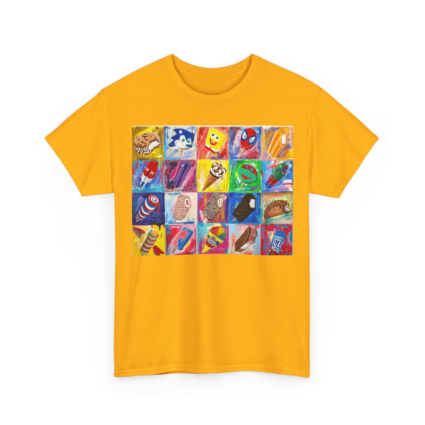 Ice Cream T-shirt Vintage Menu Nostalgia retro art Unisex Heavy Cotton Tee