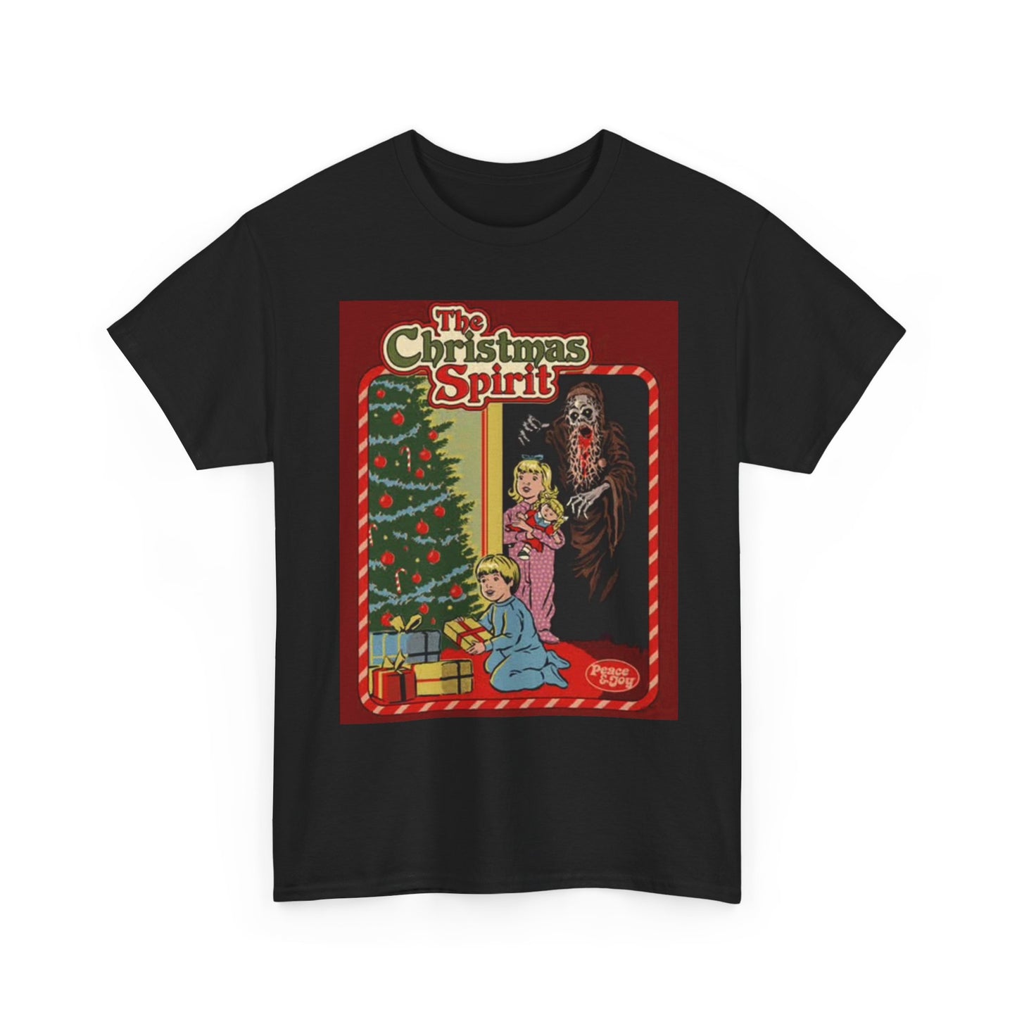 The Christmas Spirit Graphic T Shirt Funny Holidays Santa Unisex Heavy Cotton