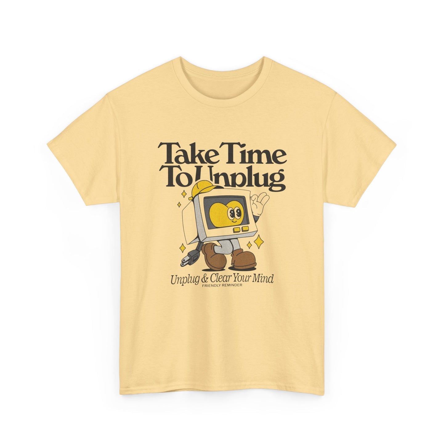 Take Time To Unplug Graphic T Shirt Unisex Heavy Cotton Tee NEW Gift