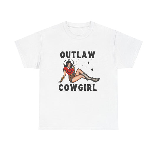 Outlaw Cowgirl Vintage Graphic T Shirt Unisex Heavy Cotton Tee GIFT NEW