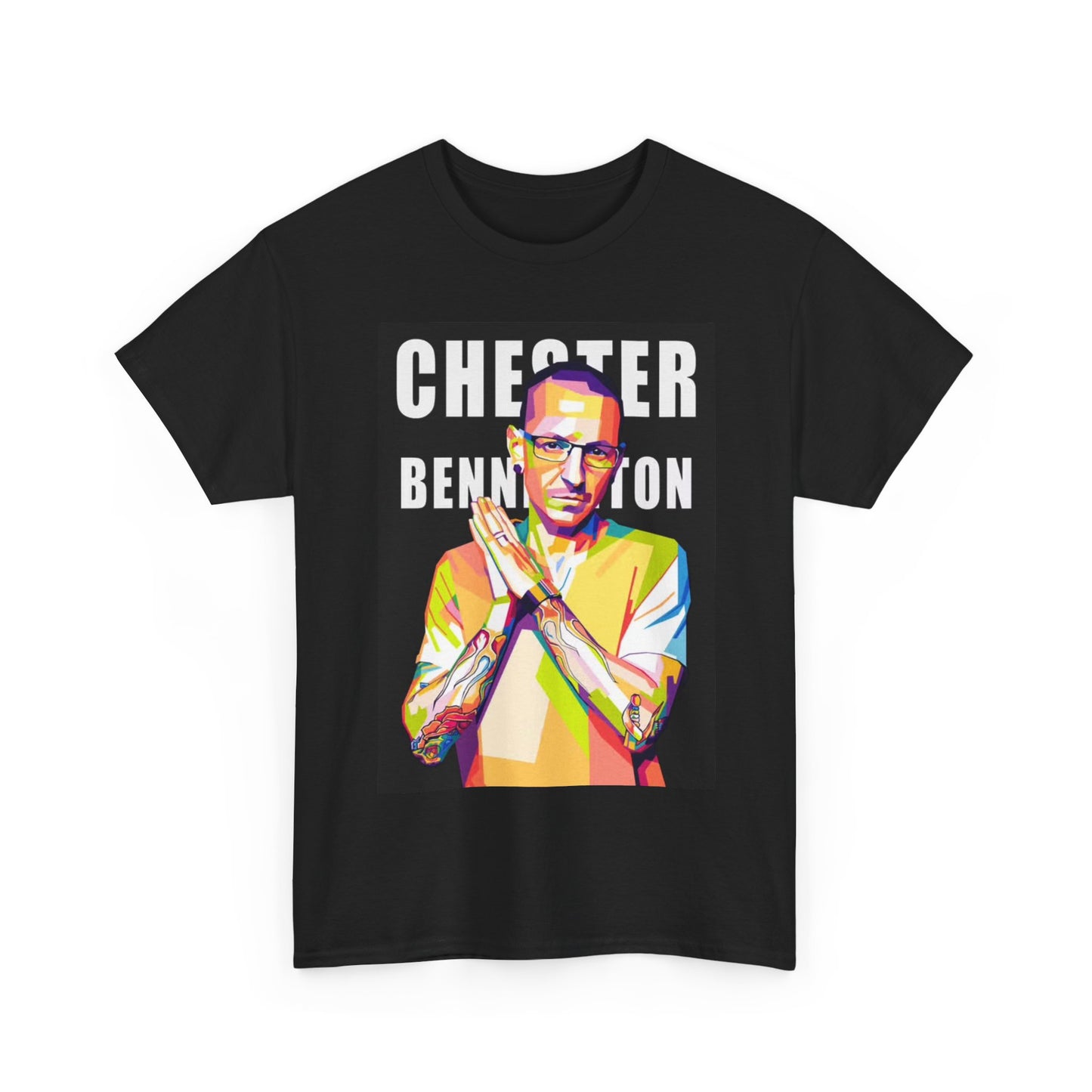 Chester Bennington Tshirt Art Graphic LP Music Retro Singer Unisex Heavy Cotton