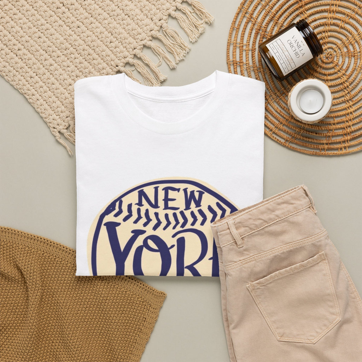 New York Retro Baseball Graphic T Shirt Men's Heavy Cotton Tee