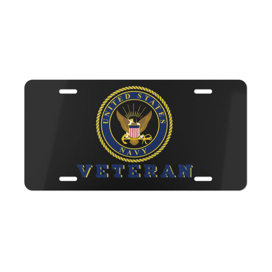 United States Navy Veteran AMERICAN MADE Vanity License Plate