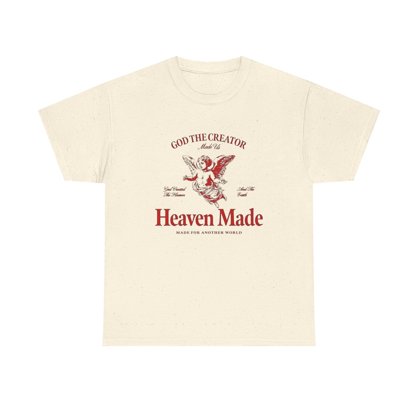 God The Creator Heaven Made Graphic T Shirt Men's Heavy Cotton Tee