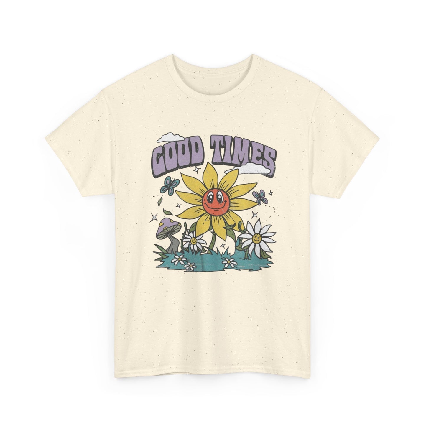 Good Times Sunflower Graphic T Shirt Unisex Heavy Cotton Tee