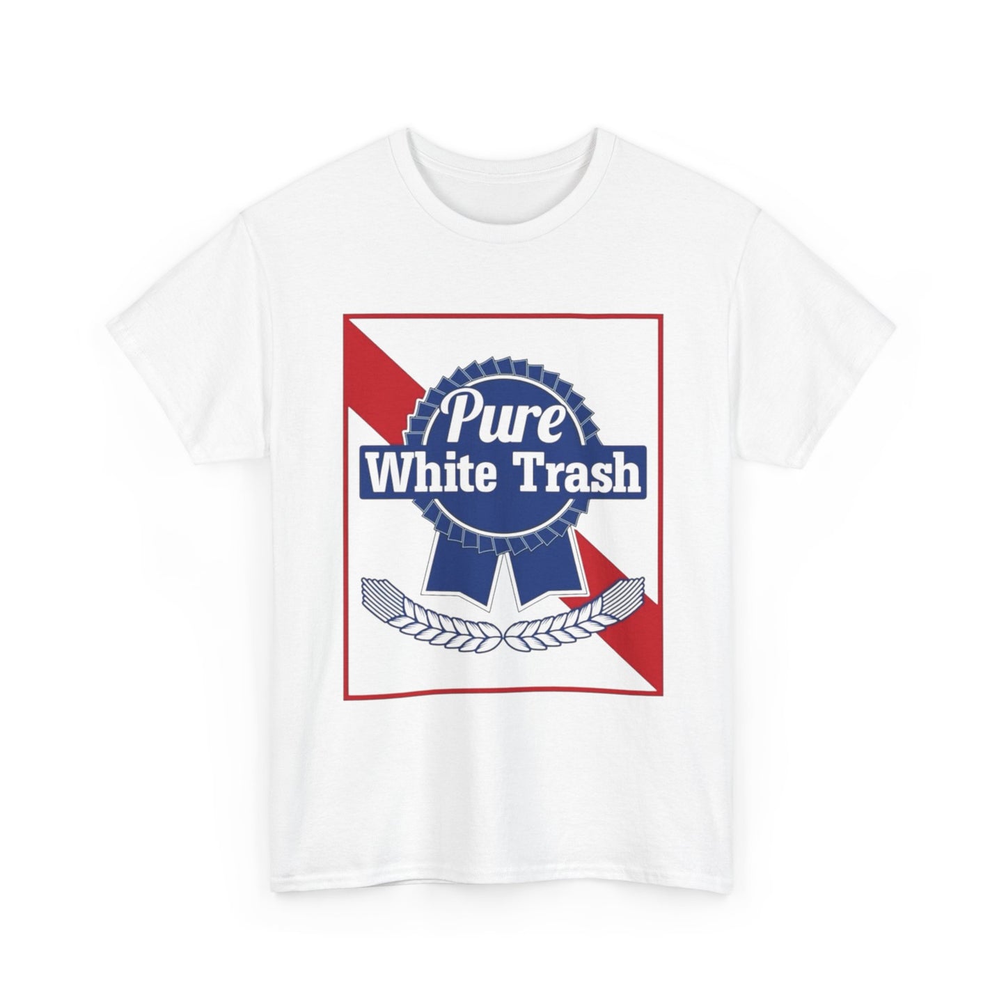 Pure White Trash Funny Beer Graphic T Shirt S-5XL NEW Unisex Heavy Cotton Tee