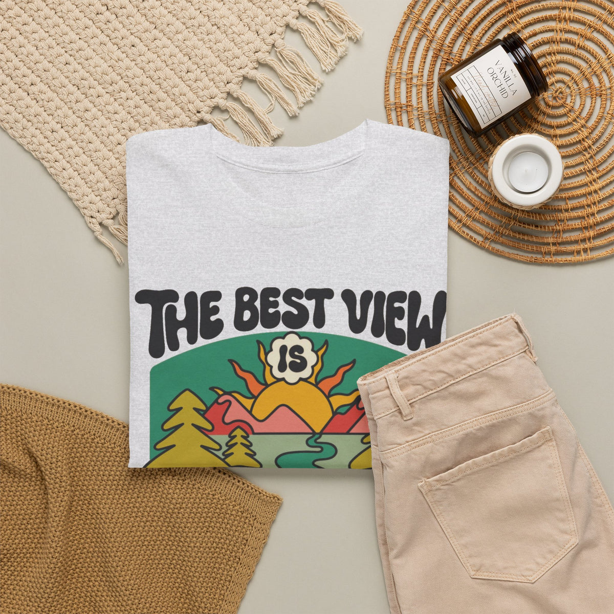 Beautiful Life's Journey Graphic T Shirt Men's Outdoors Heavy Cotton Tee