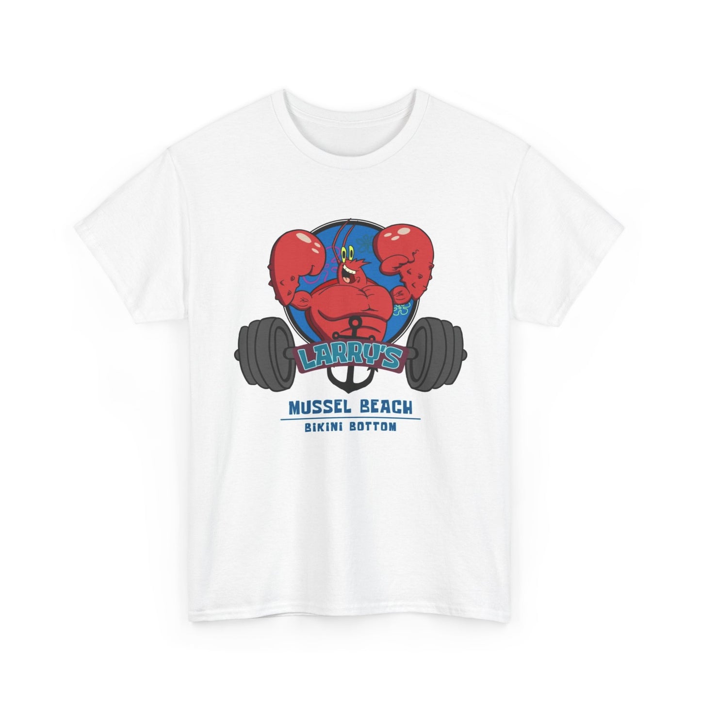 Larry's Gym Mussel Beach Bikini Bottom Graphic T Shirt Brand New Cotton Tee