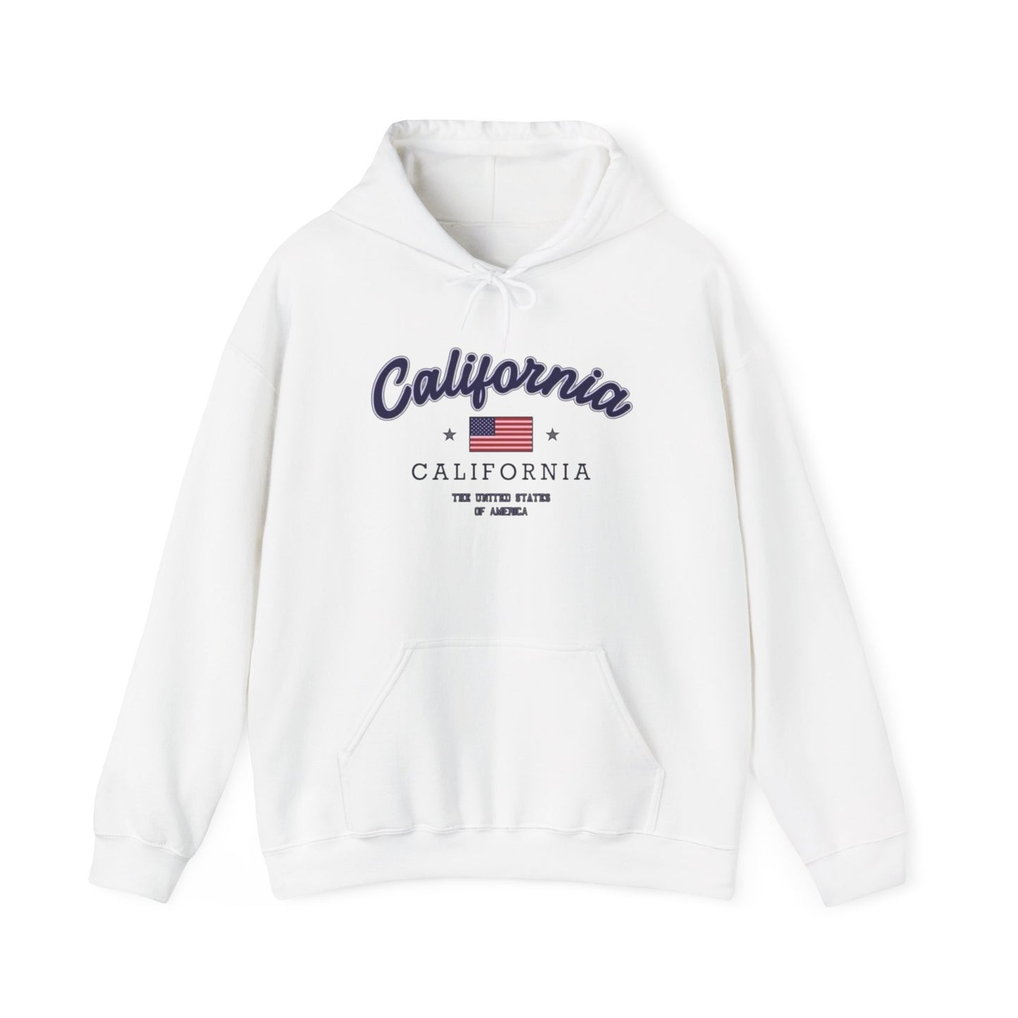 California USA American Flag Graphic Hoodie Heavy Blend Sweatshirt NEW