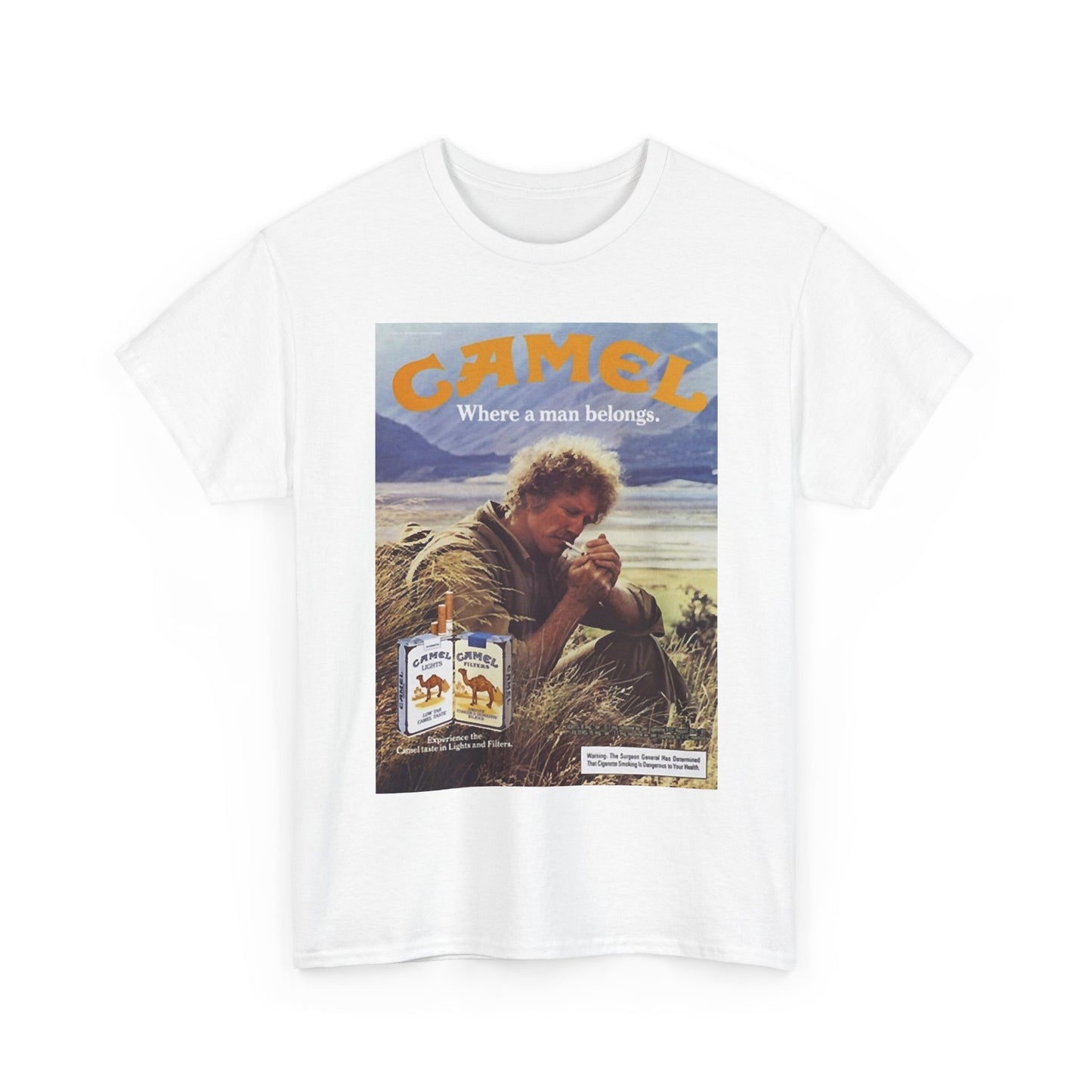 Joe Camel Cigarettes T-shirt Vintage Poster Retro Unisex Heavy Cotton Tee 1