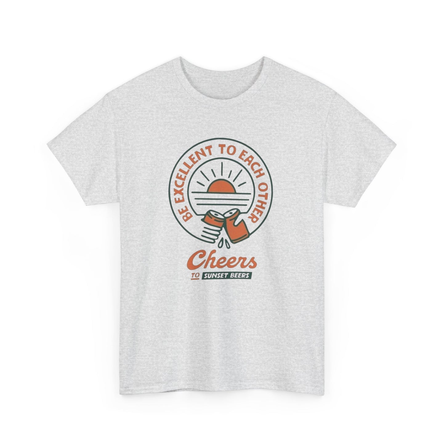 Cheers To Sunset Beers Graphic T Shirt ADULT NEW