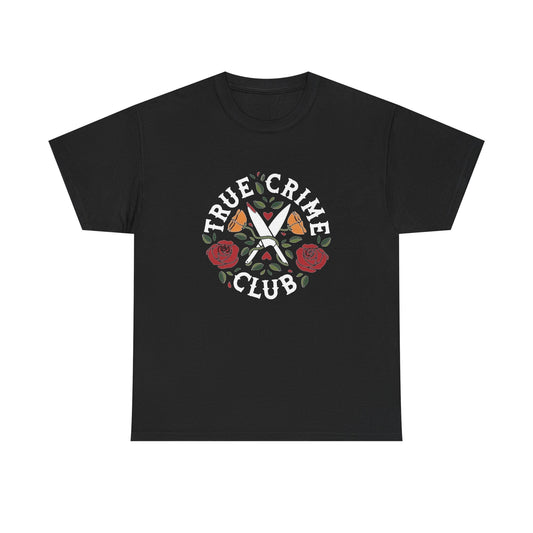 True Crime Club Graphic T Shirt NEW Vintage Unisex Heavy Cotton Tee
