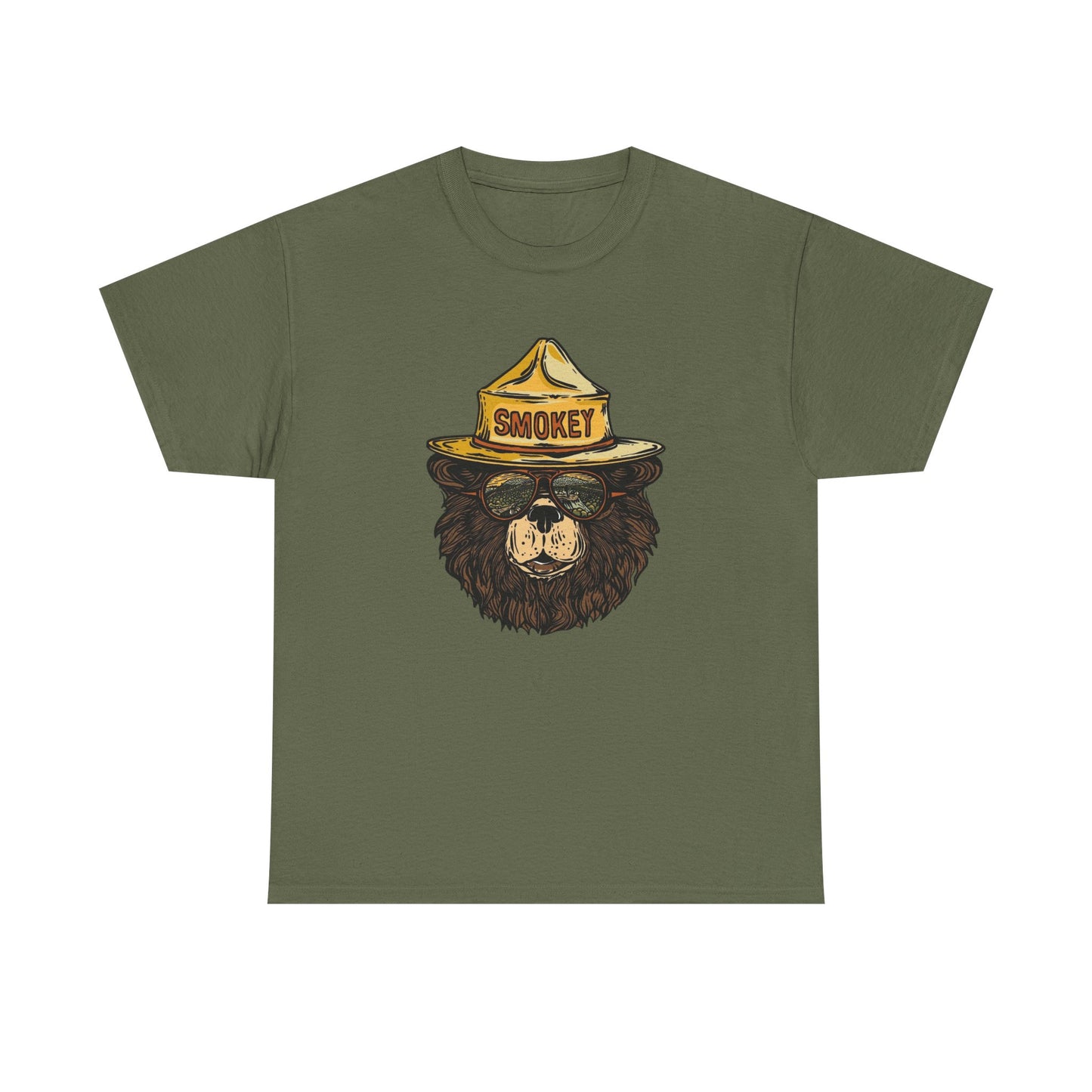 Smokey The Bear Outdoors Retro Graphic T Shirt Unisex Heavy Cotton Tee