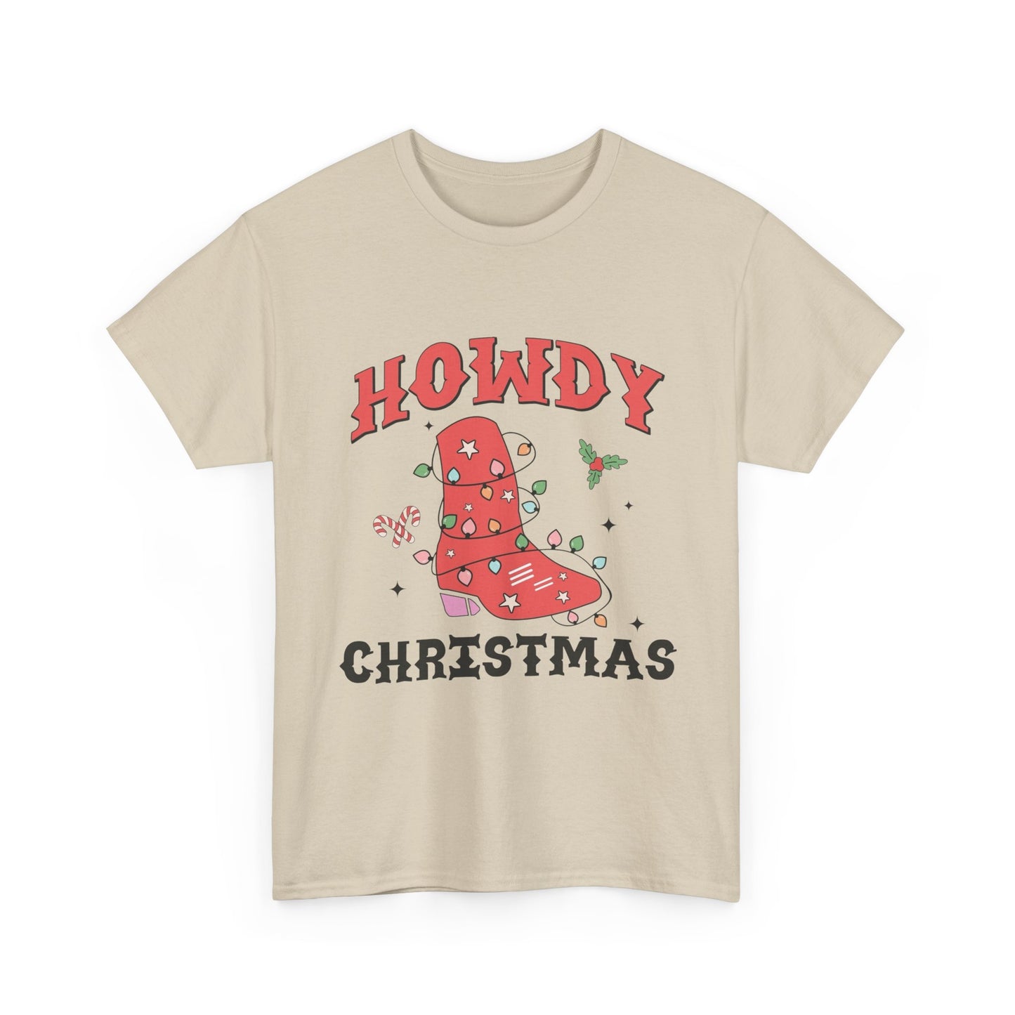 Howdy Christmas Graphic T Shirt NEW Unisex Heavy Cotton Tee