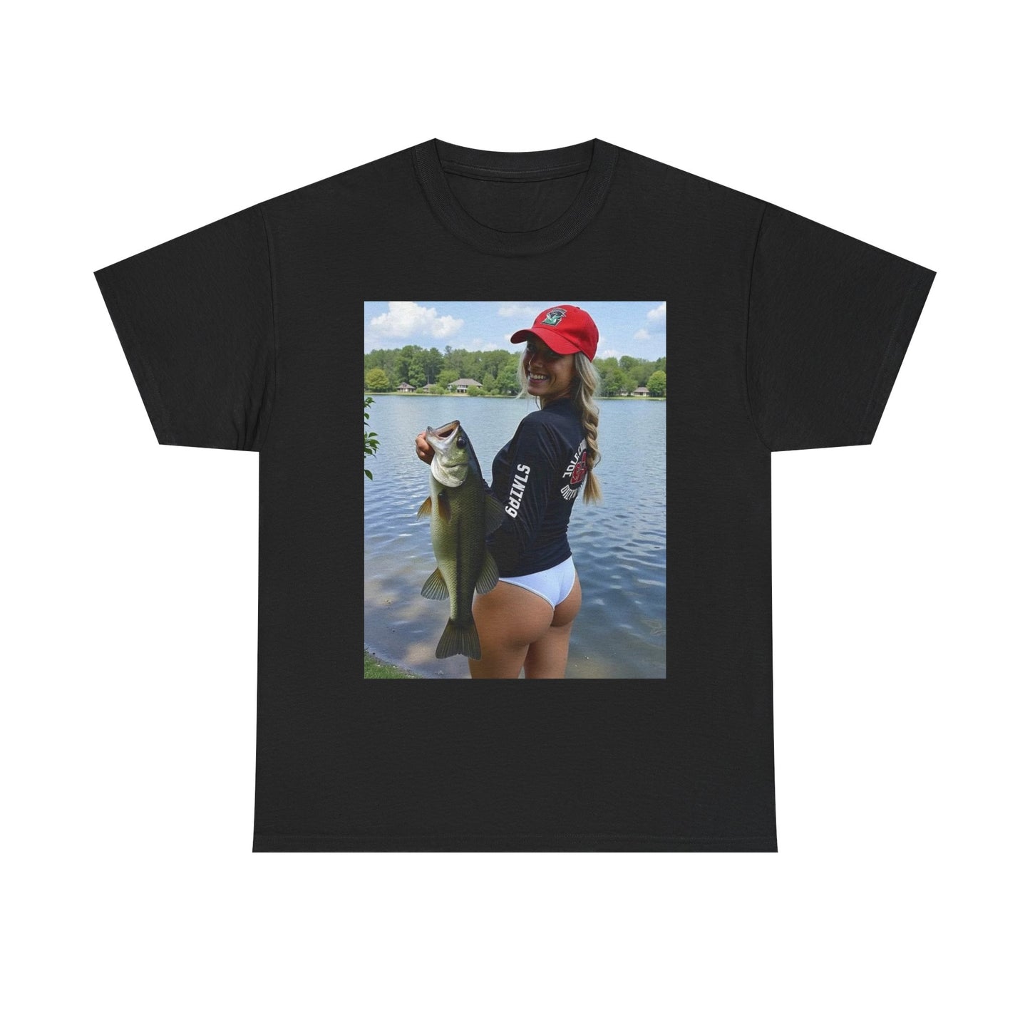 Babes Fishing Bikini Graphic T Shirt S-5XL Unisex Heavy Cotton Tee