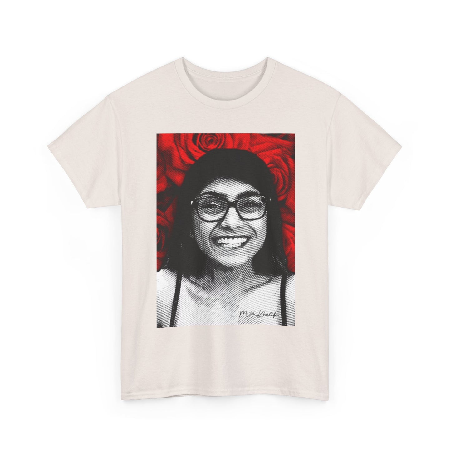 Mia Khalifa Shirt Funny Gift Roses Onlyfans Joke Unisex Heavy Cotton Tee