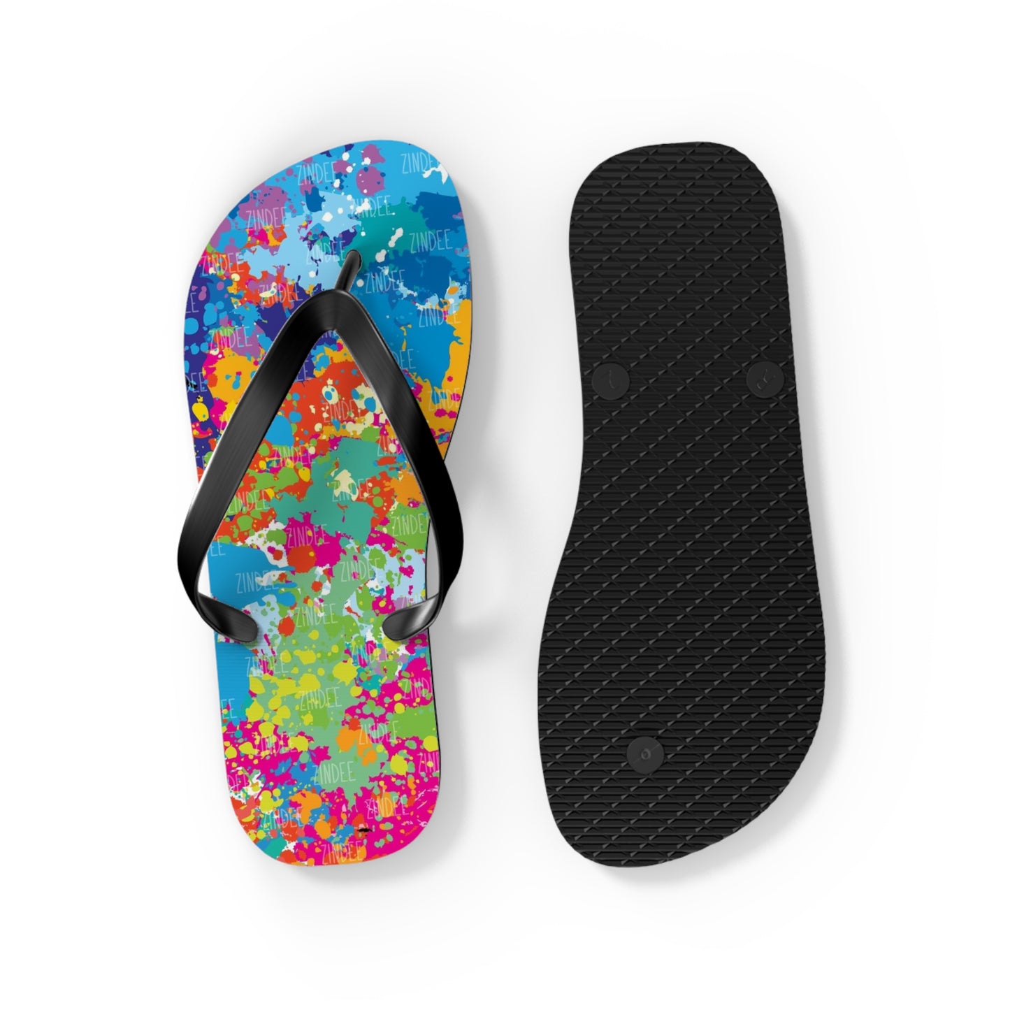 Paint Splatter Flip Flops, Sandals Slides, Summer Footwear, Brand New
