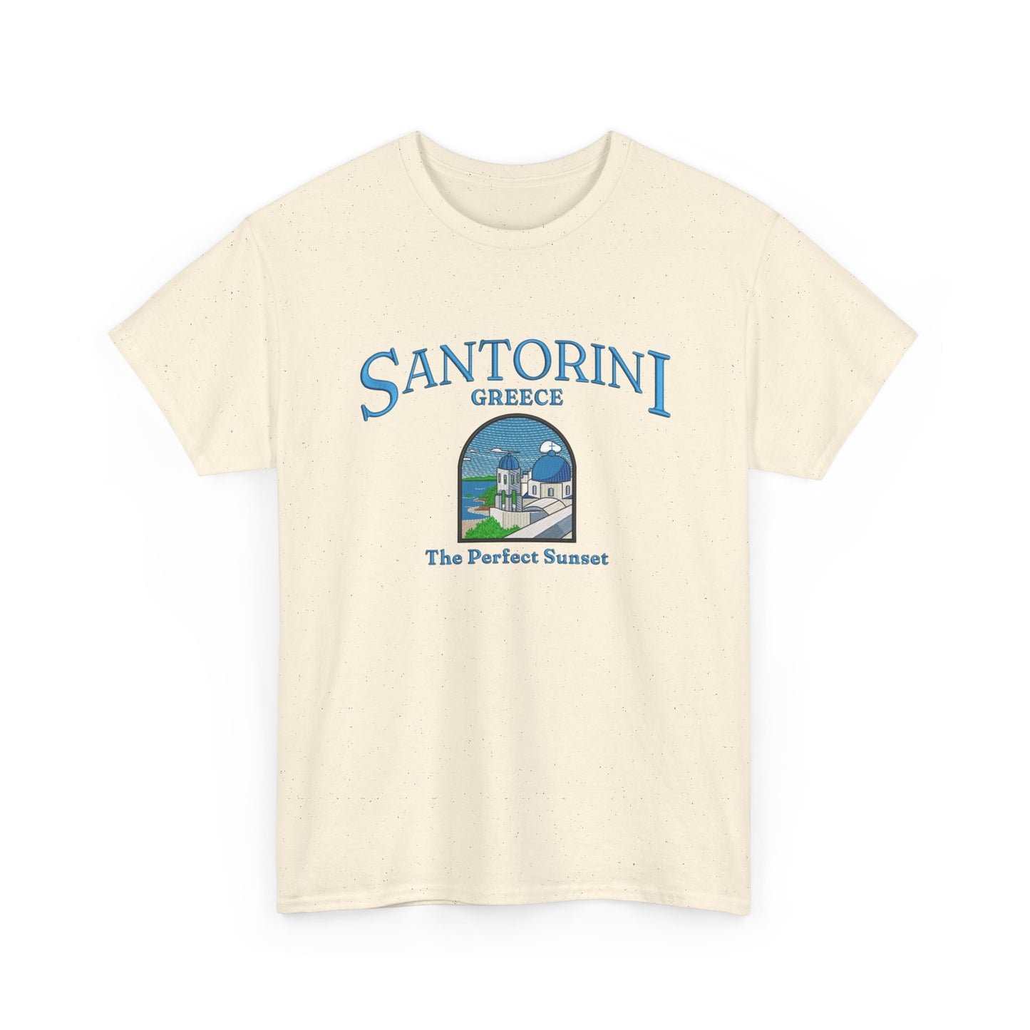 Santorini Greece Graphic T Shirt NEW Unisex Heavy Cotton Tee