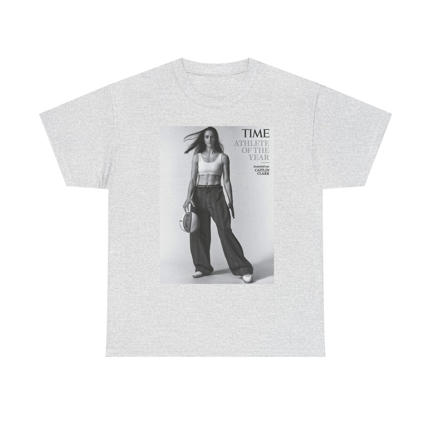 Caitlyn Clark Basketball Cover Graphic T Shirt S-5XL Unisex Heavy Cotton Tee