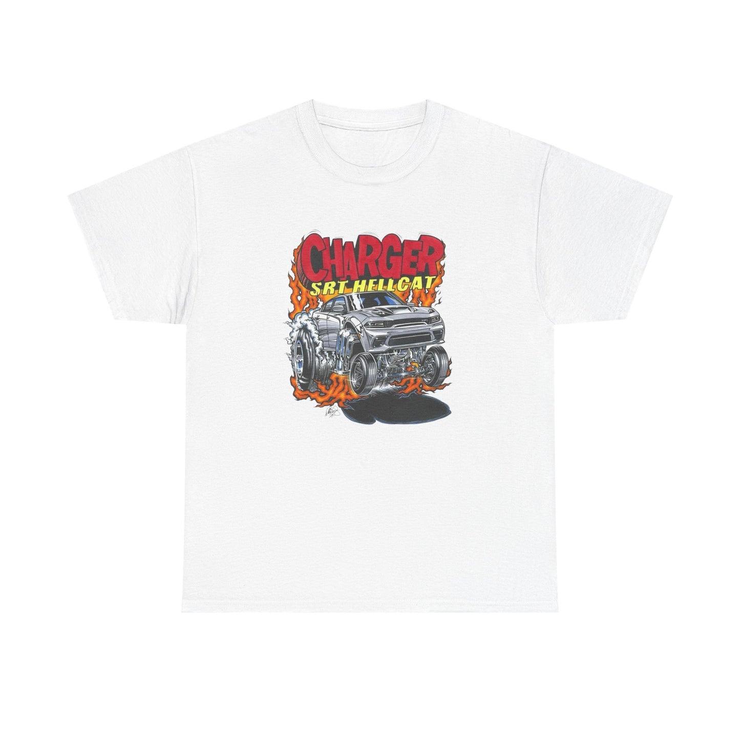 Dodge Charger Hellcat Graphic T Shirt Men's Heavy Cotton Tee
