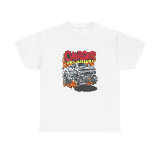 Dodge Charger Hellcat Graphic T Shirt Men's Heavy Cotton Tee