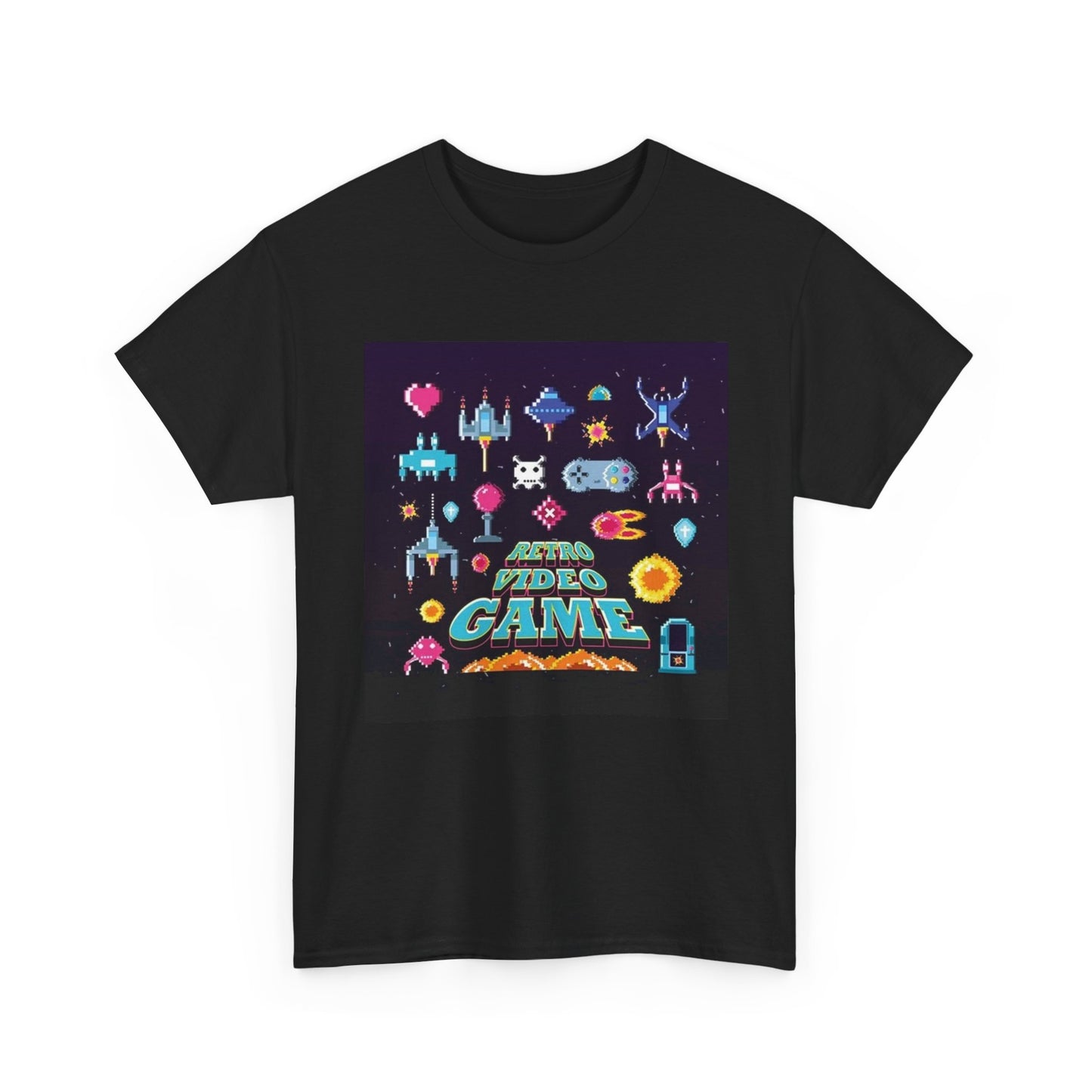 Retro Arcade Gaming Tshirt Battle Star Nostalgic Graphic Unisex Heavy Cotton Tee