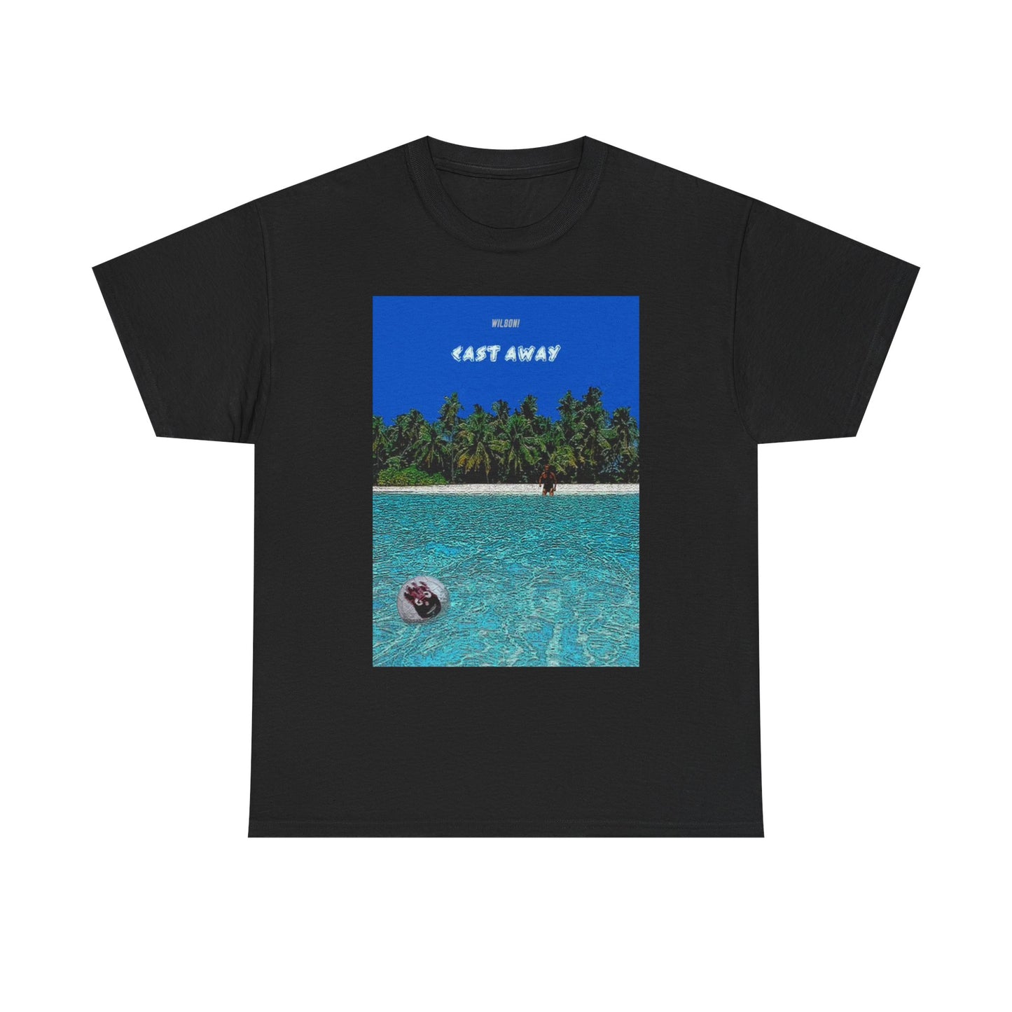 Cast Away Wilson Funny Retro Graphic T Shirt NEW Unisex Heavy Cotton Tee
