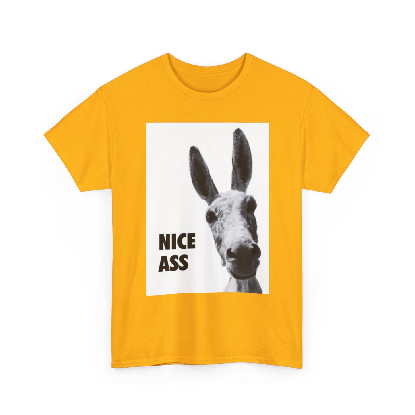 Nice Ass T Shirt Funny Donkey Animal Jokes Comedy Gift Unisex Heavy Cotton Tee