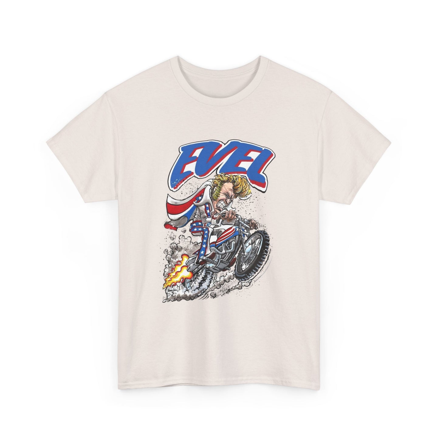 Evel Knievel Retro Graphic Motorcycles T Shirt ALL SIZES Tee Unisex Heavy Cotton