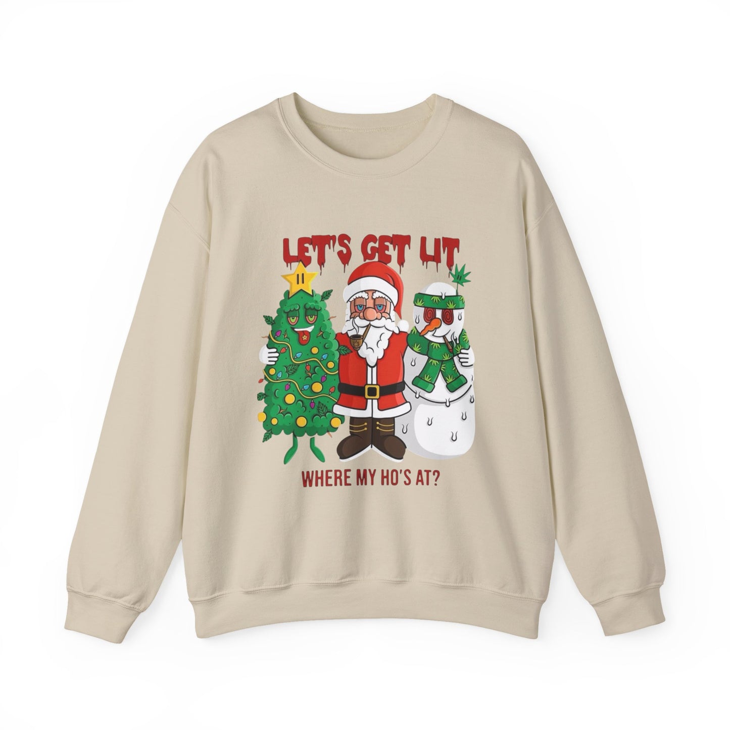 Lets Get Lit Santa Christmas Sweater NEW Unisex Heavy Blend™ Crewneck Sweatshirt