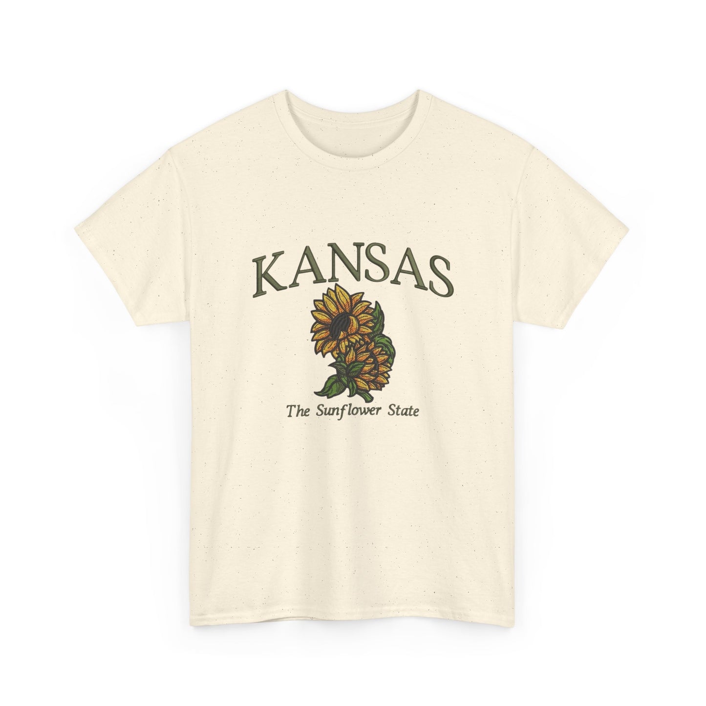 Kansas The Sunflower State Graphic T Shirt NEW Unisex Heavy Cotton Tee