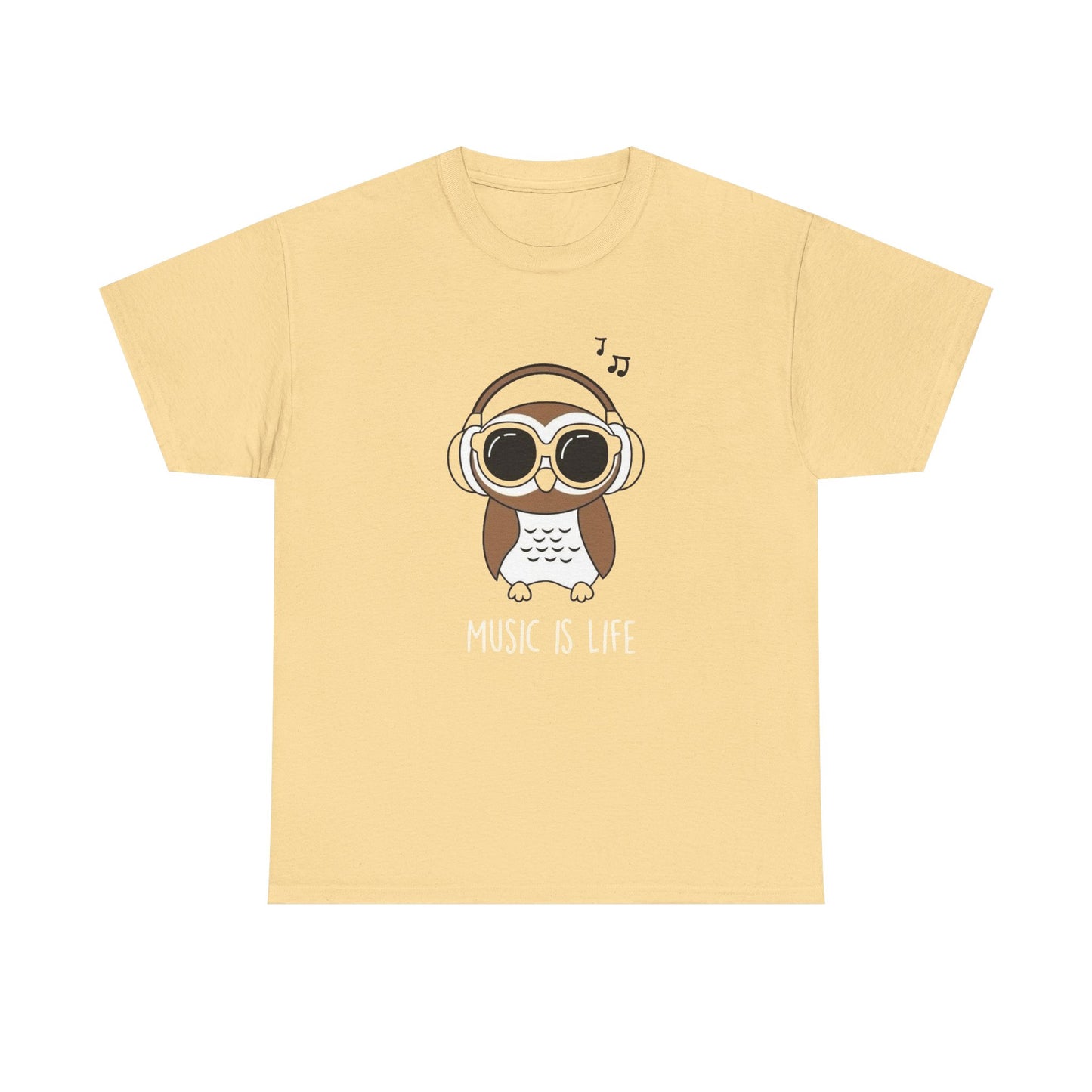 Music Is Life Graphic T Shirt Unisex Heavy Cotton Tee