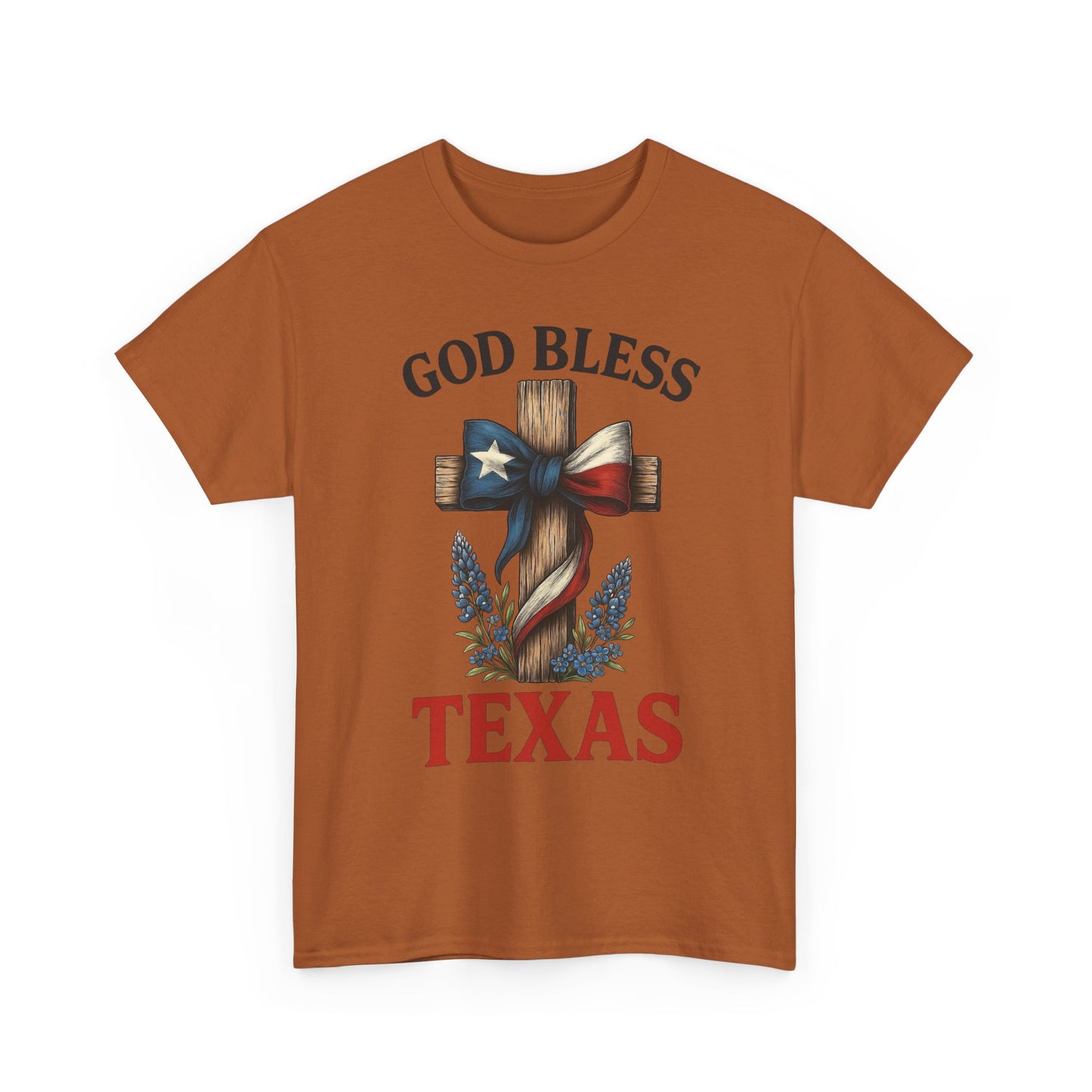 God Bless Texas Graphic T Shirt Unisex Heavy Cotton Tee GIFT
