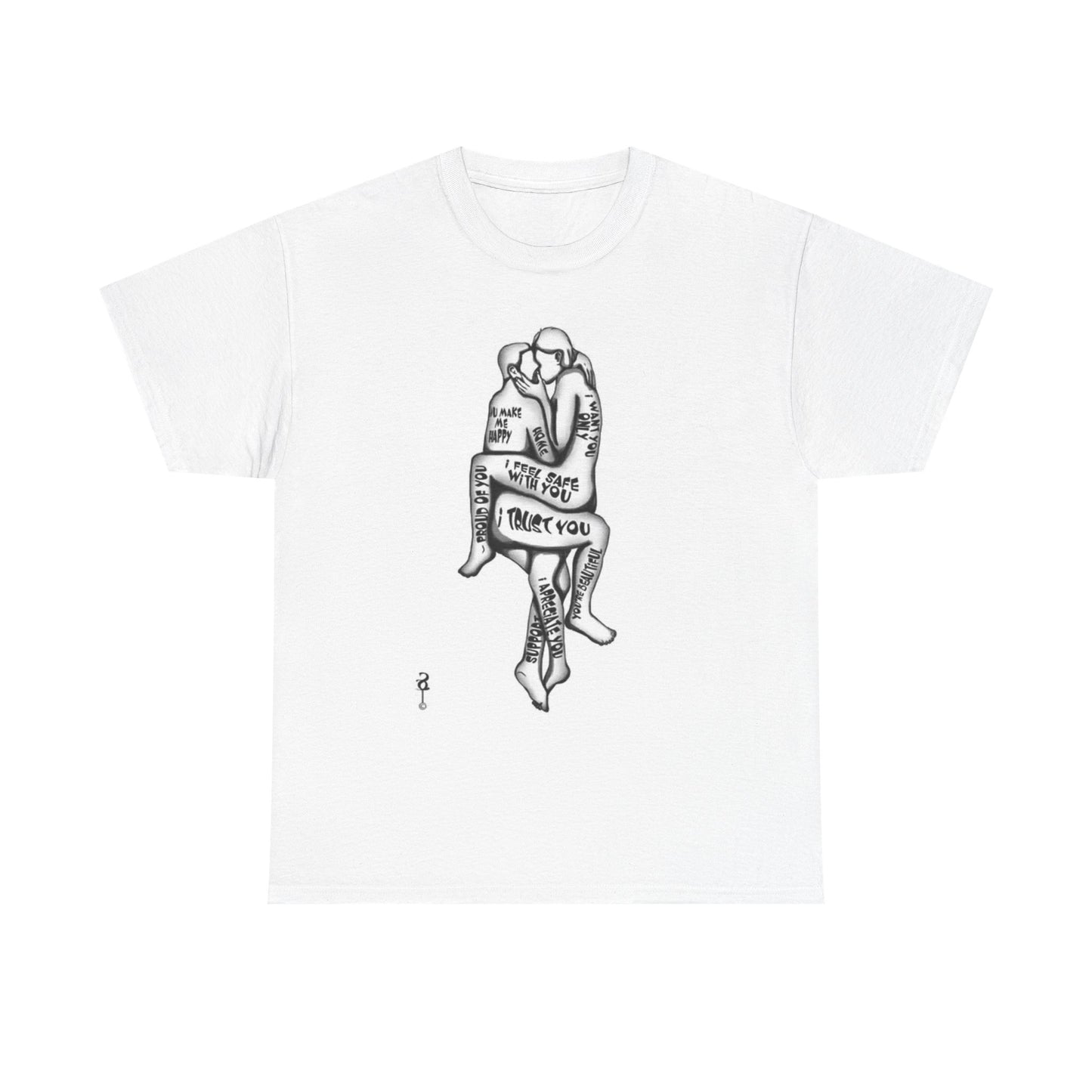 Sexy Couple Graphic T Shirt Vintage Art Unisex Heavy Cotton Tee