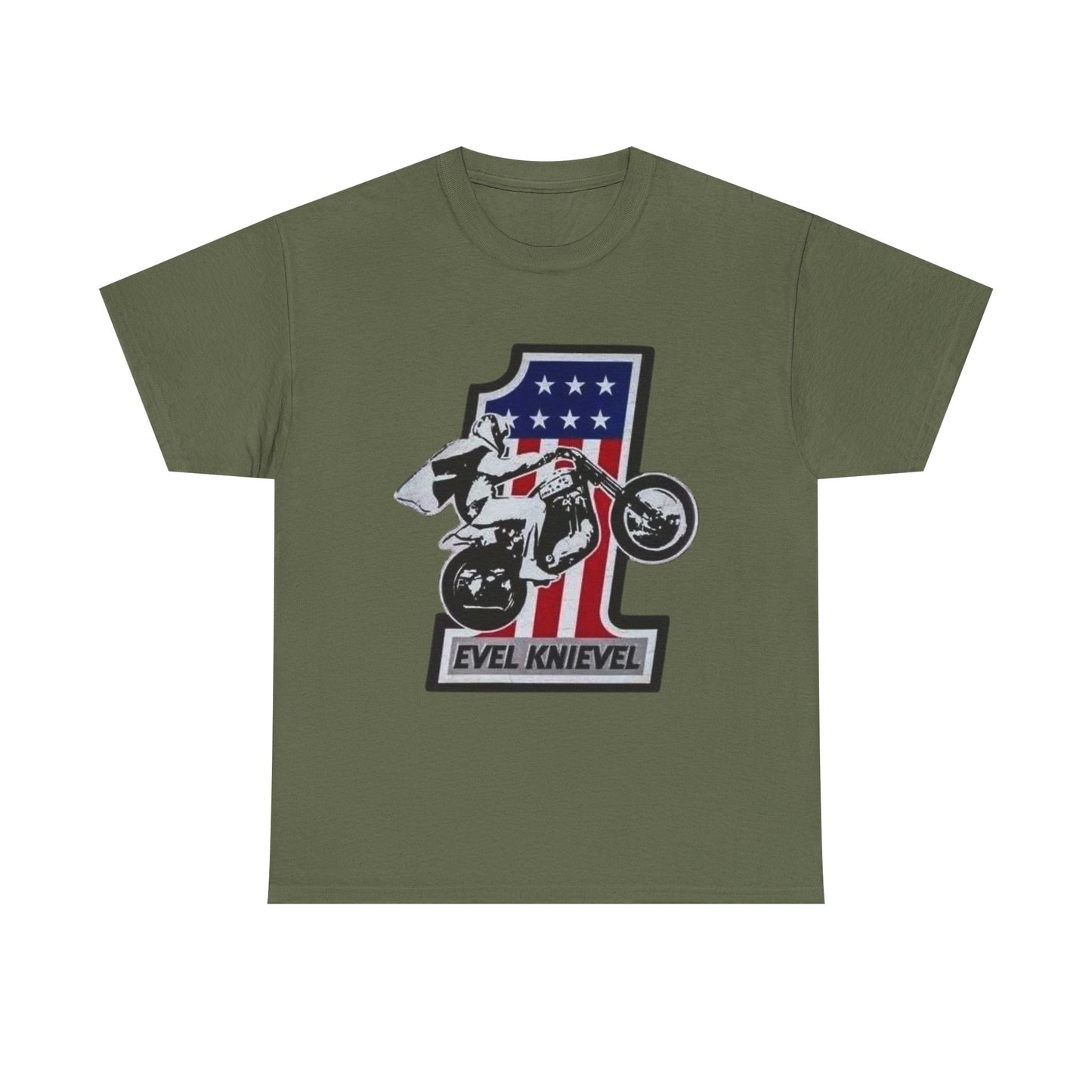 Evel Knievel Motorcycles Graphic T-Shirt Unisex Heavy Cotton Tee GIFT NEW