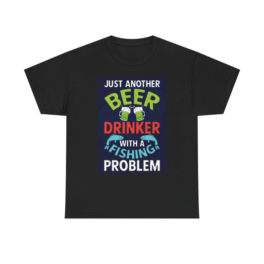 Drinking Beer And Fishing Shirt Funny Gift Outdoors Unisex Heavy Cotton Tee