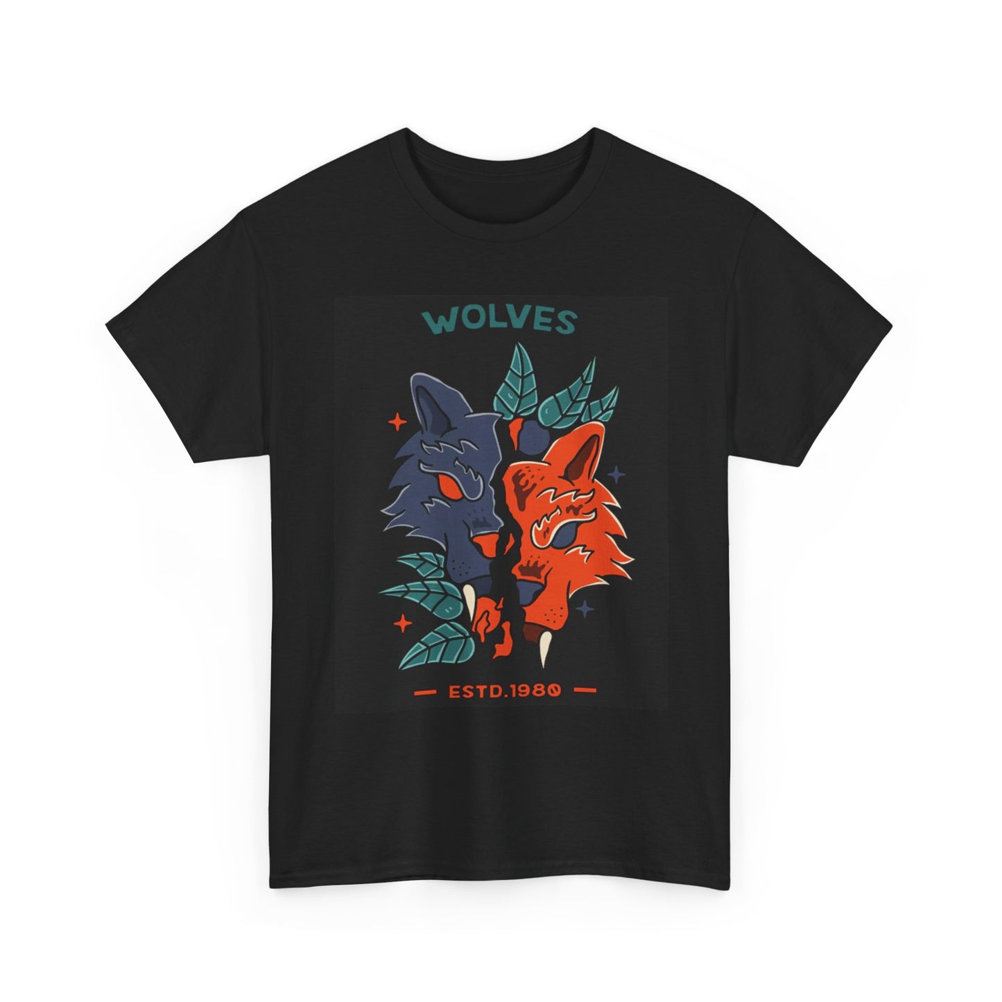 Wolves Graphic T Shirt Retro Unisex Heavy Cotton Tee