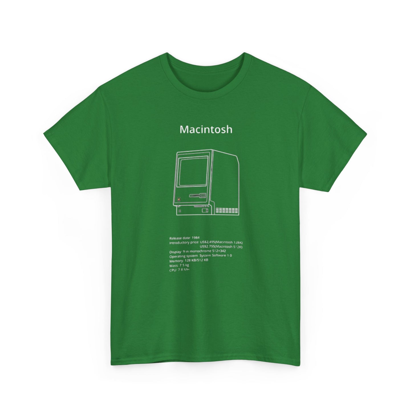 Macintosh Computer Graphic T Shirt Retro Tech Unisex Heavy Cotton Tee
