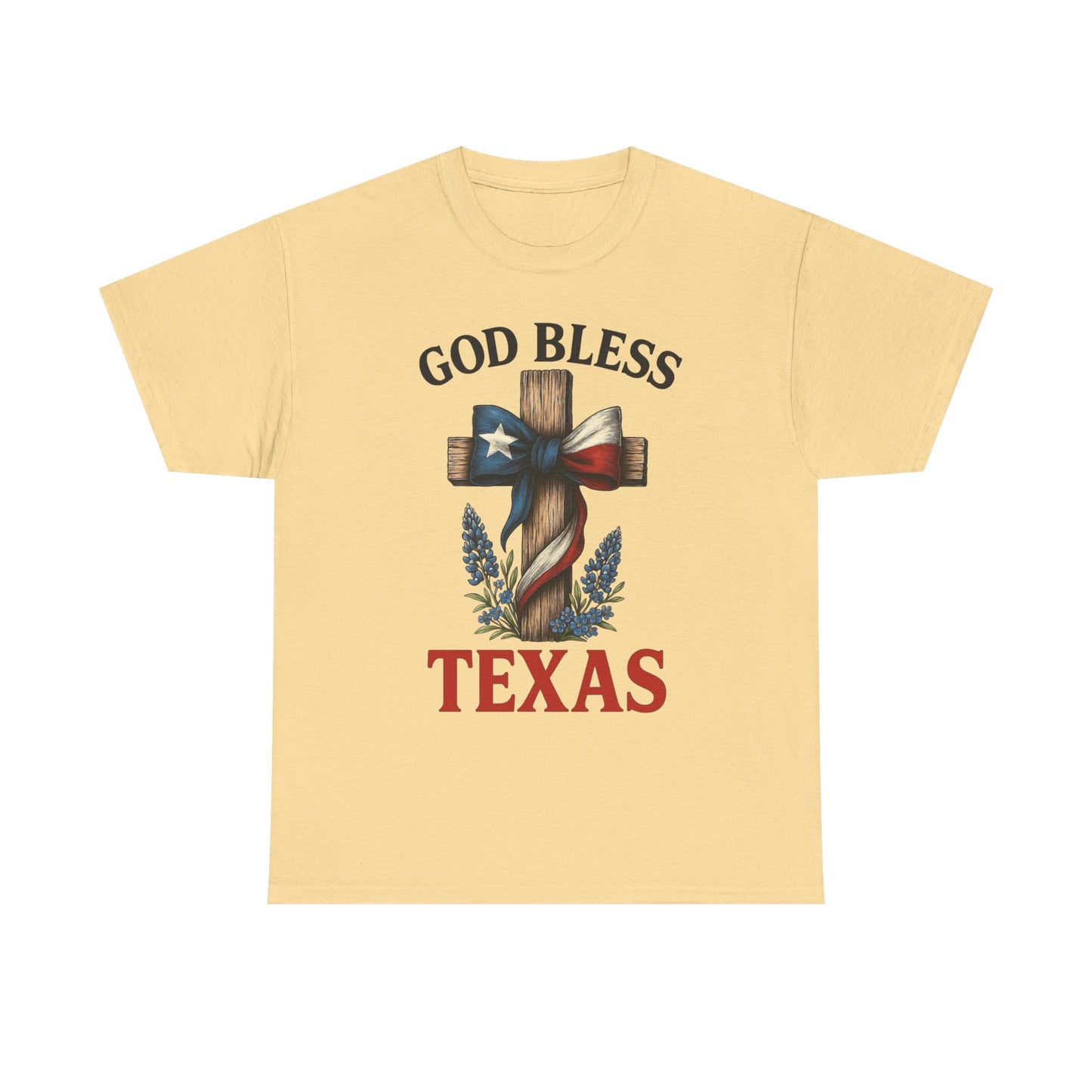 God Bless Texas Graphic T Shirt Unisex Heavy Cotton Tee GIFT