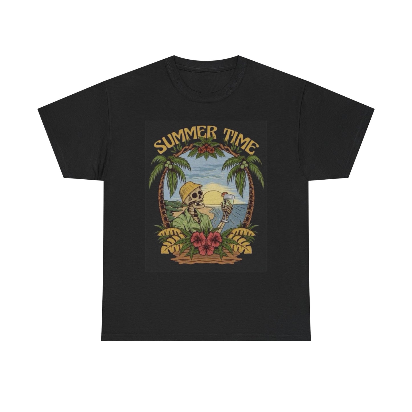 Summer Time Graphic T Shirt Tanning Funny Unisex Heavy Cotton Tee