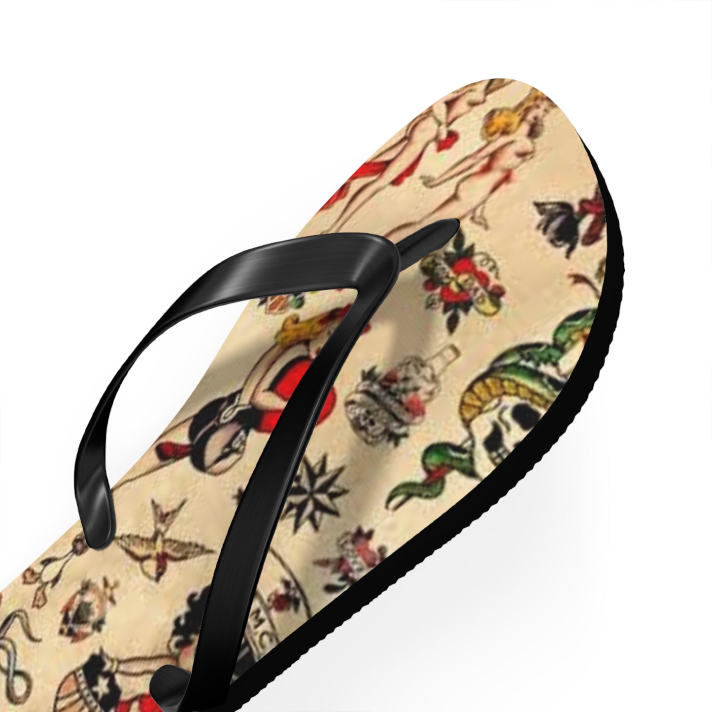 Sailor Jerry Navy Sandals, Beach Shoes, Vacation Flip Flops, Pool Slides
