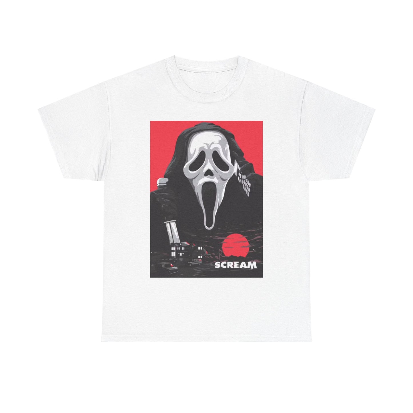 Scream T shirt Halloween Horror Movie Poster Graphic Unisex Heavy Cotton Tee