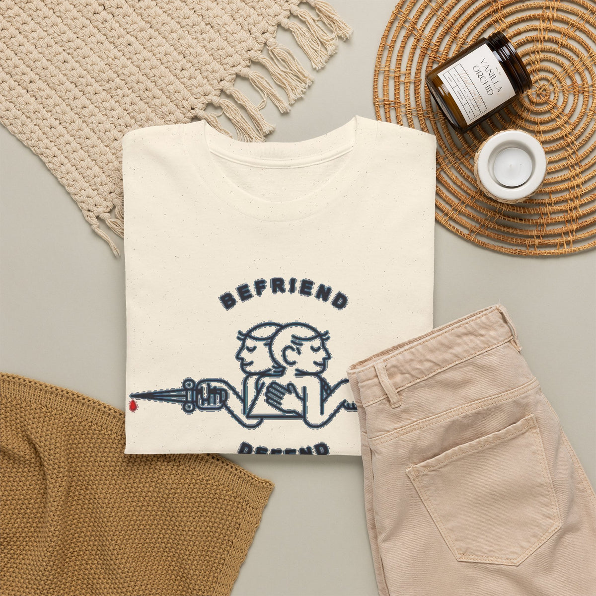 Befriend Defend Retro Graphic T-Shirt Men's Tee