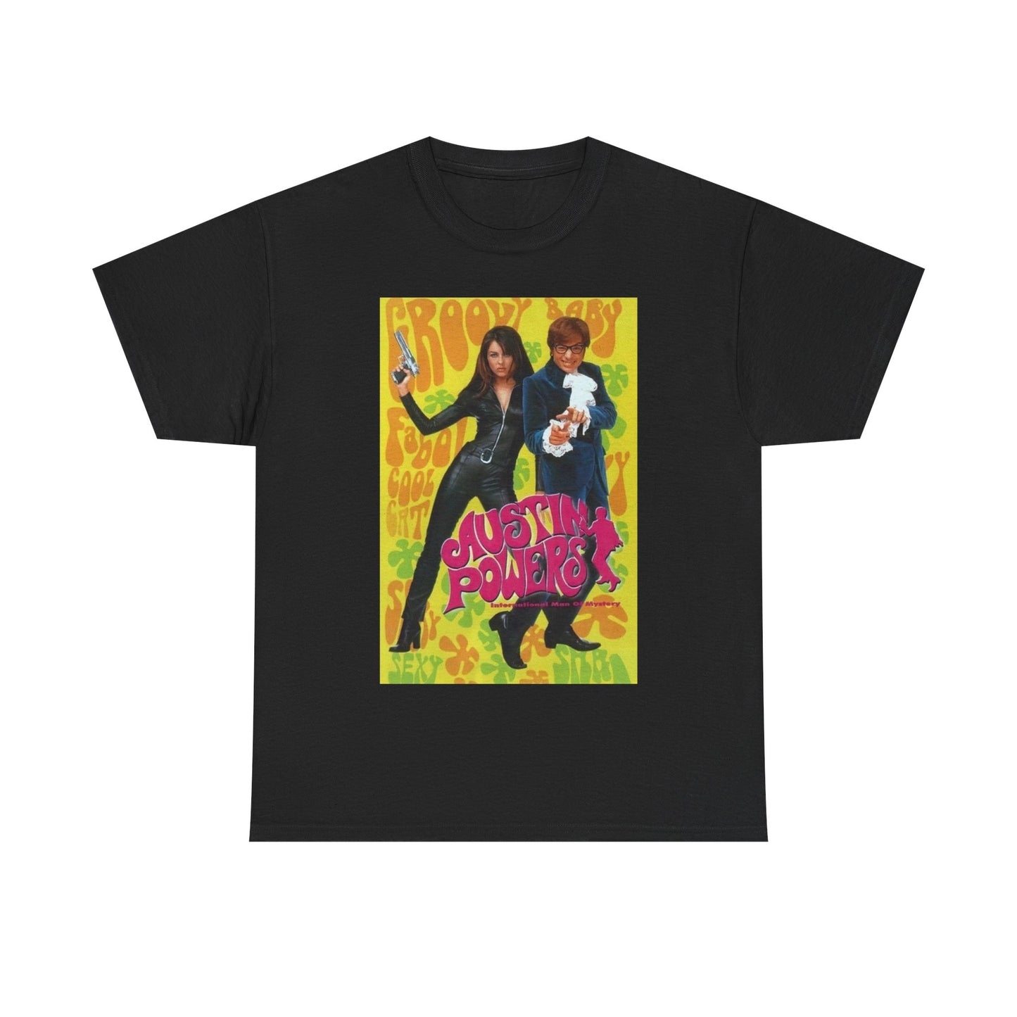 Austin Powers Groovy Baby Shirt Vintage Poster Unisex Heavy Cotton Tee