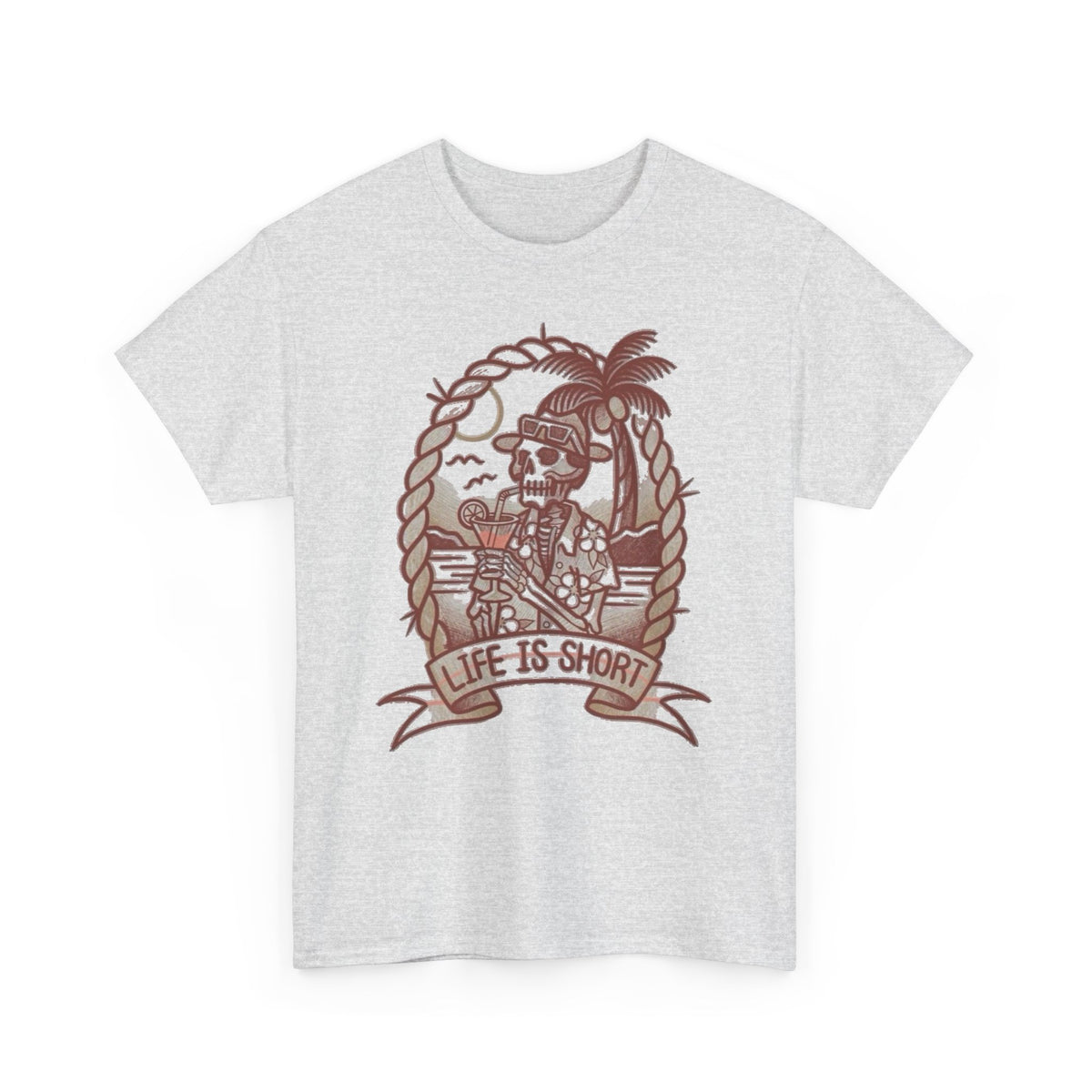 Skeleton Pirate Life Is Short Graphic Tee Men's Tee