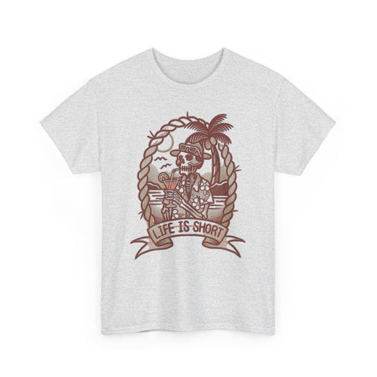 Skeleton Pirate Life Is Short Graphic Tee Men's Tee