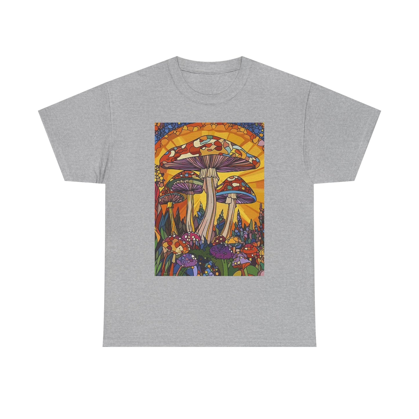 Weed Mushrooms Vibes Groovy T Shirt Retro Unisex Heavy Cotton Tee
